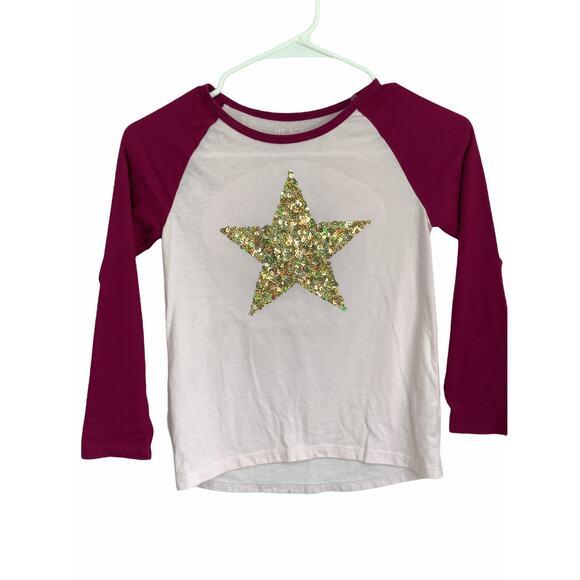 The Children's Place Girls Sequined Star long Sleeve Kids Youth Size Medium 7/8 - Picture 1 of 6